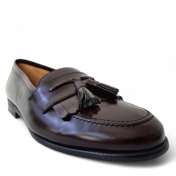 MEZLAN Kiltie Tassel Handcrafted Santander Loafer Calfskin Leather High Shine 8 - Picture 1 of 13